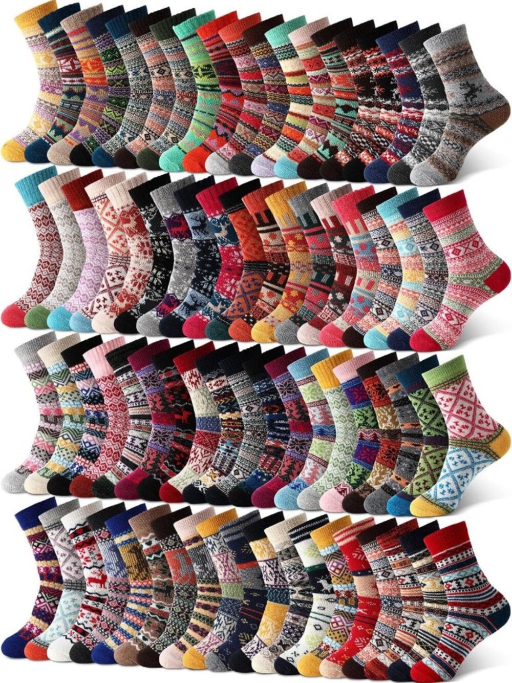 Cozy Vintage Wool Socks for Women - Thick Knit Warm Winter Gift, Size 5-9